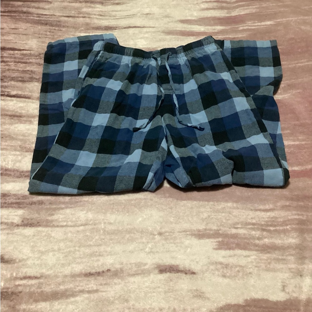 Croft & Barrow Blue and Black Checkered Men's Pajama Pants